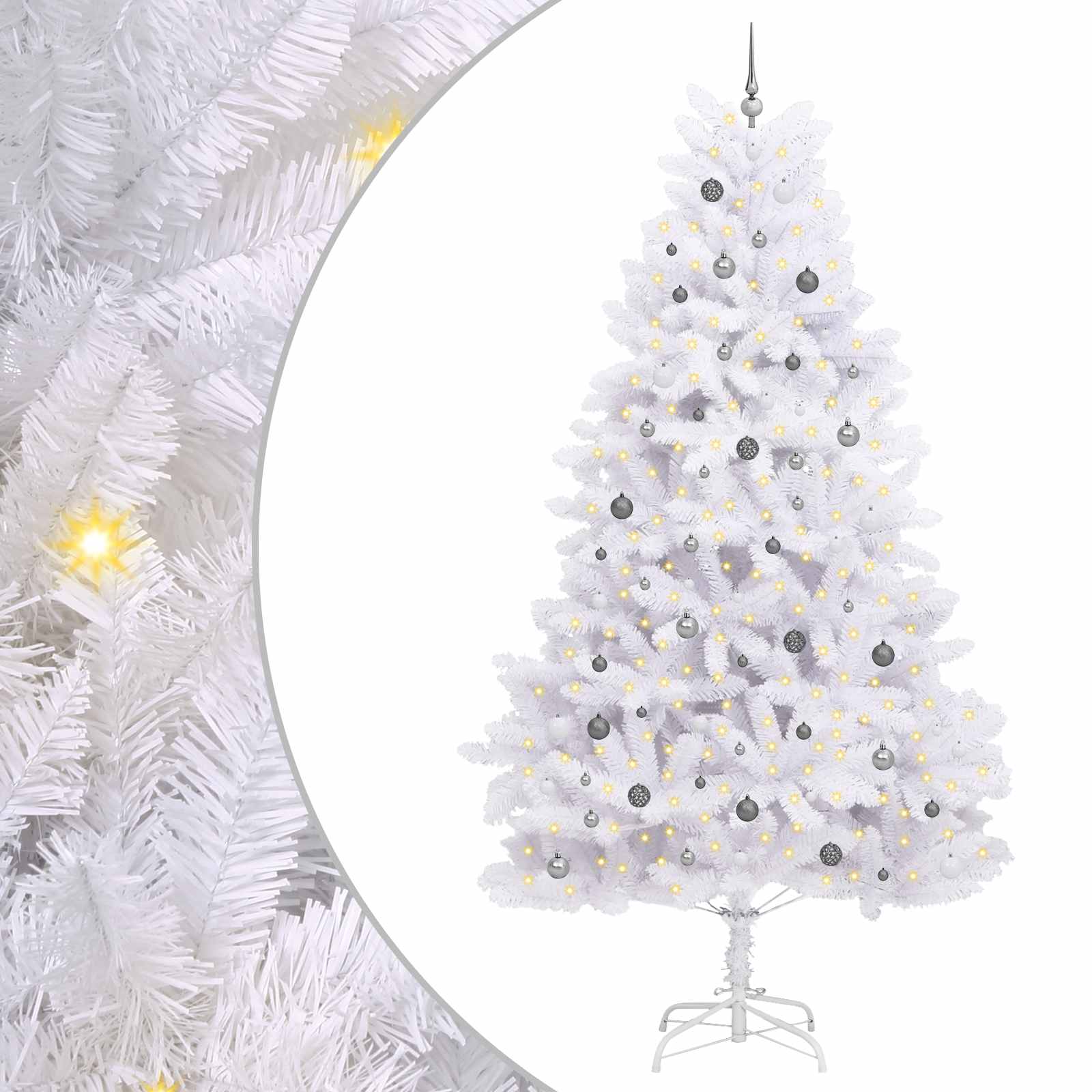 Künstlicher Weihnachtsbaum 300 Cm Pvc Und Stahl Weiß Vidaxl