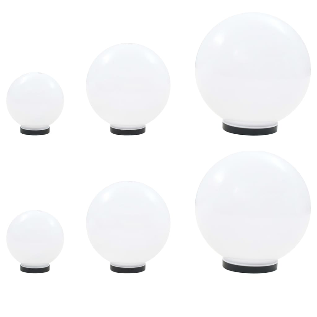 6 Stk. Led-gartenleuchten-set Kugelförmig 20/30/40 Cm Pmma - Vidaxl
