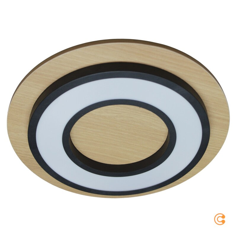 [gebraucht] B-ware Just Light Deckenleuchte Lampe Led Holz Schwarz Tola Rund Warmweiß 3000k