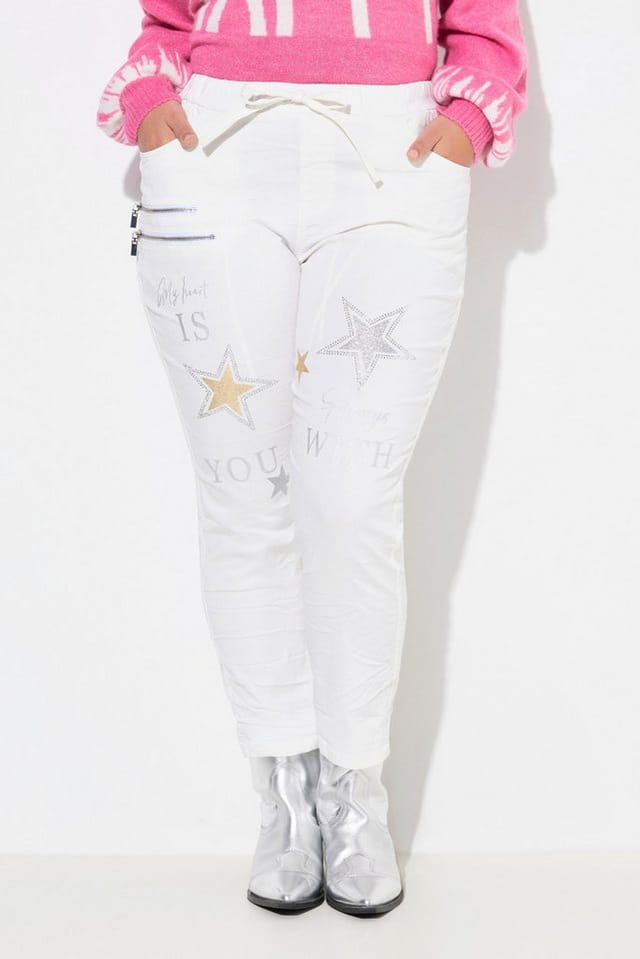 Angel of Style Funktionshose Crinkle-Hose Jogg-Style Sternendruck