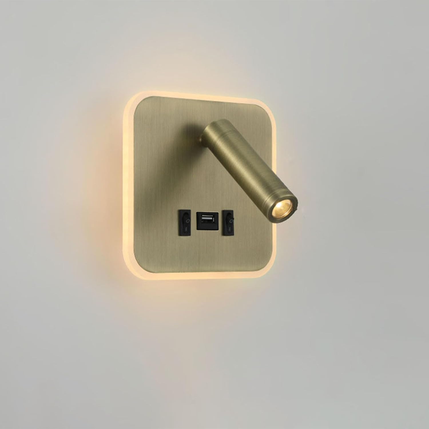 Applique Murale Led Avec 2 Interrupteurs, Port De Chargement Usb, Applique Murale À Intensité Variable Pour Chambre À Coucher, 3000k (3w+10w).