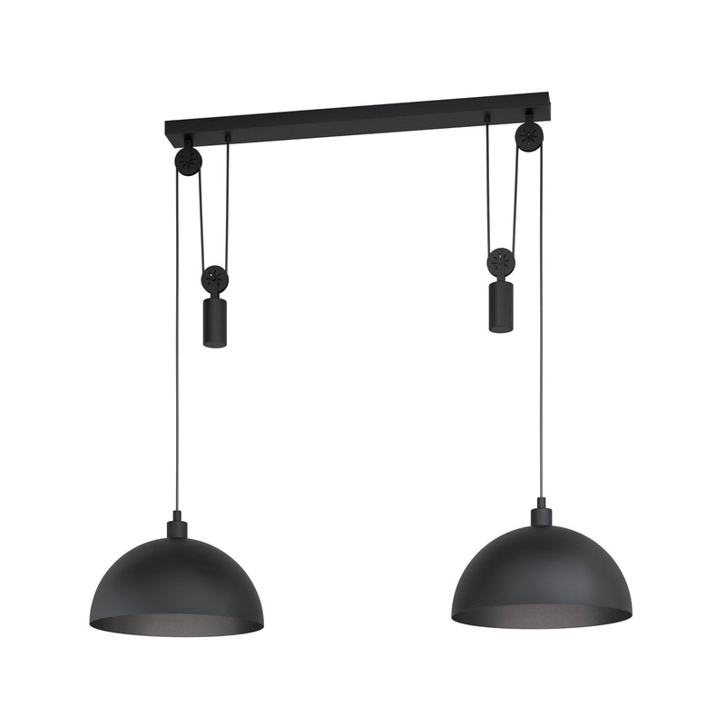 [gebraucht] B-ware Eglo Pendellampe Hängelampe Winkworth Schwarz 2flg Länge 118cm Metall Lampe Spot