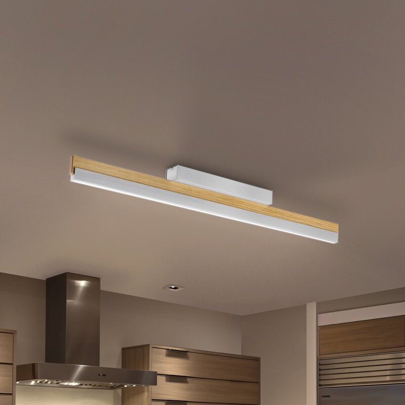[gebraucht] B-ware Quitani Deckenleuchte Deckenlampe Led Keijo Eiche Nickel Matt Holz Lampe Wohnzim