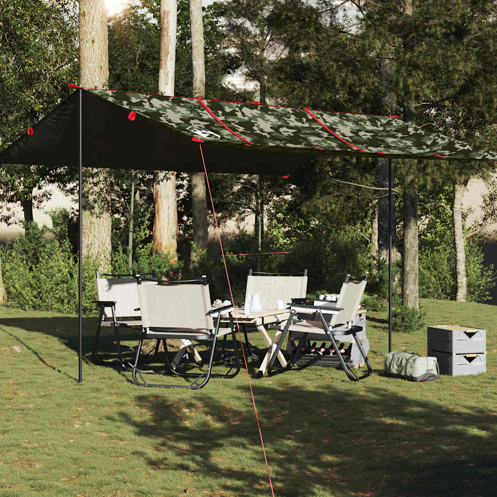 Vidaxl Camping Tarp Camouflage 451x420 Cm Waterproof