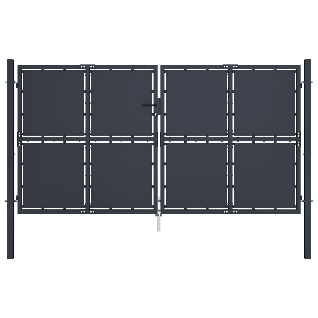 Gartentor Stahl 300 X 150 Cm Anthrazit - Vidaxl