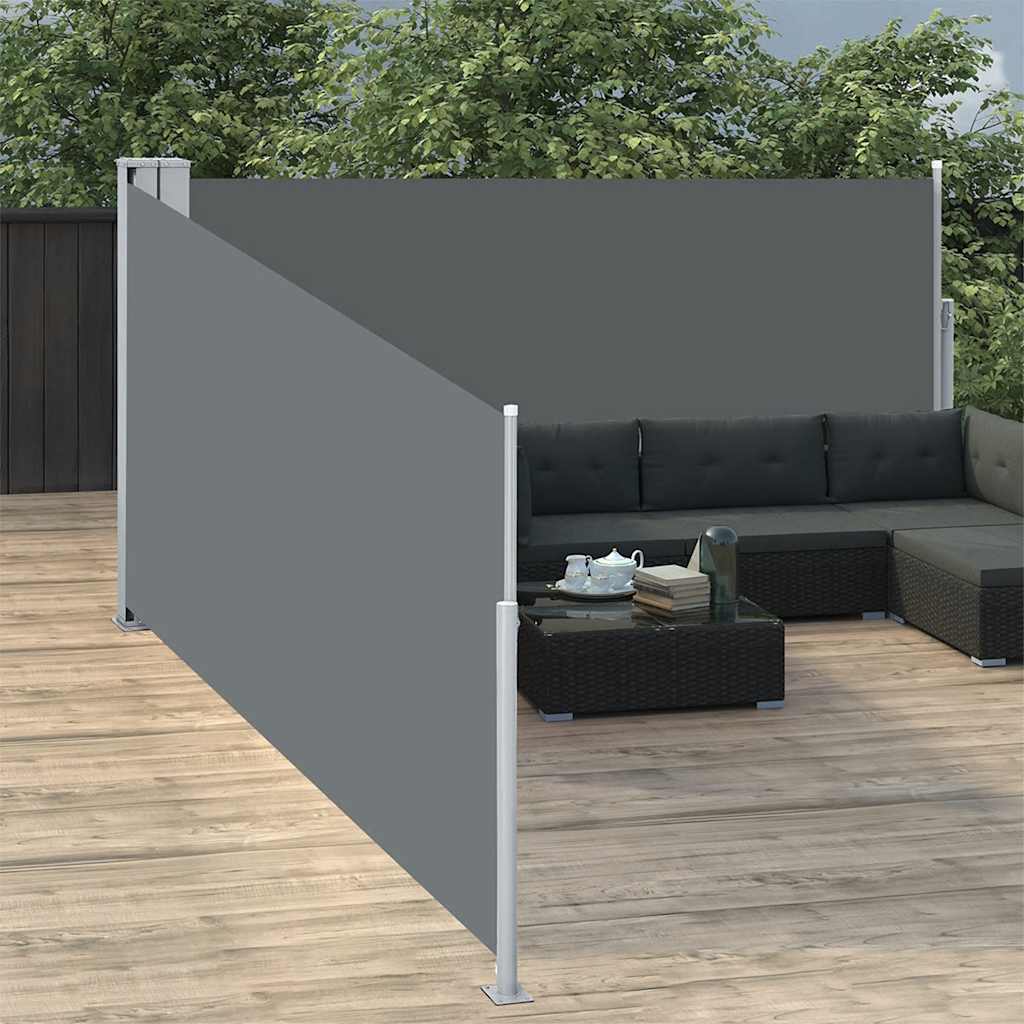 Ausziehbare Seitenmarkise Anthrazit 100 X 1000 Cm - Vidaxl