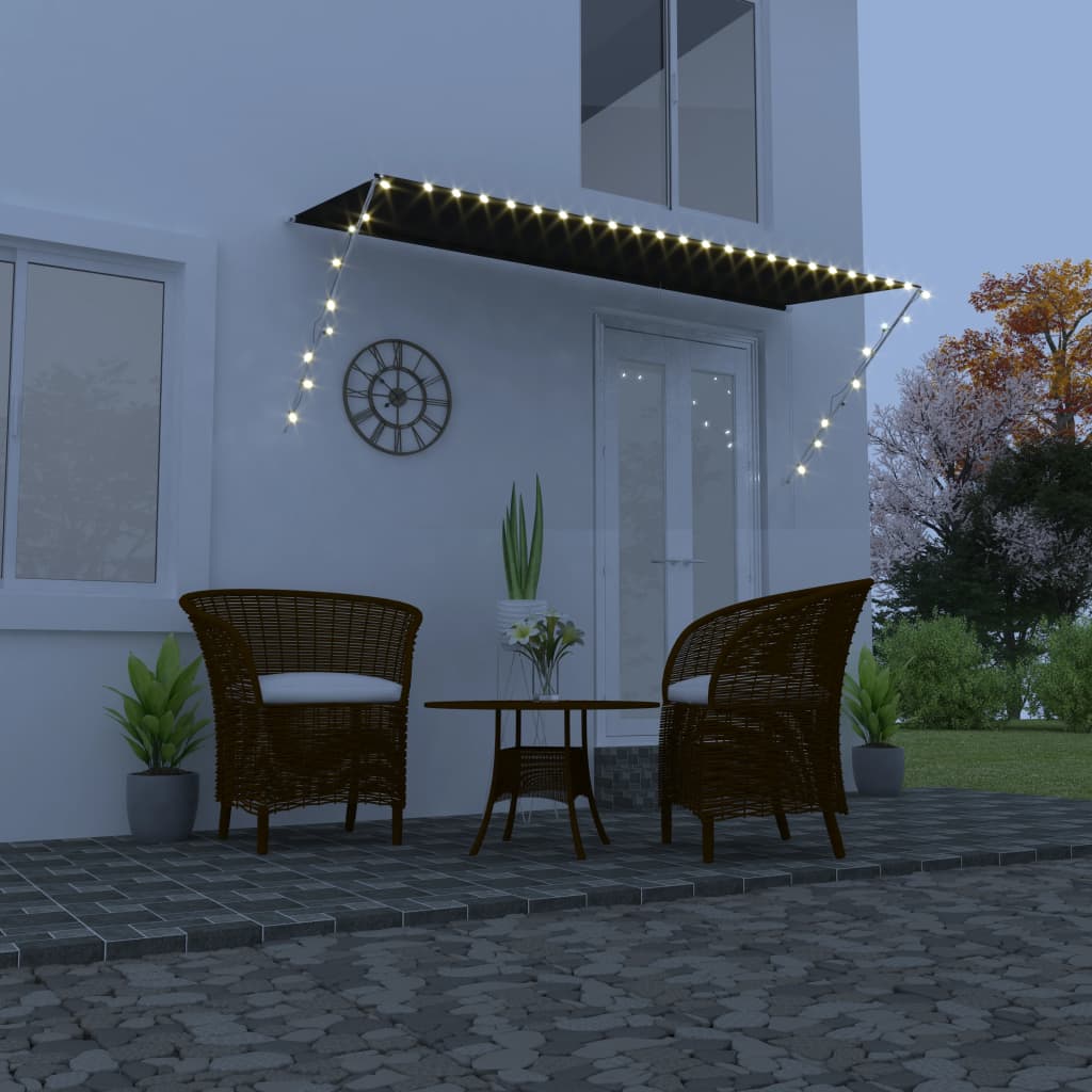 Vidaxl Einziehbare Markise Mit Led 350×150 Cm Anthrazit