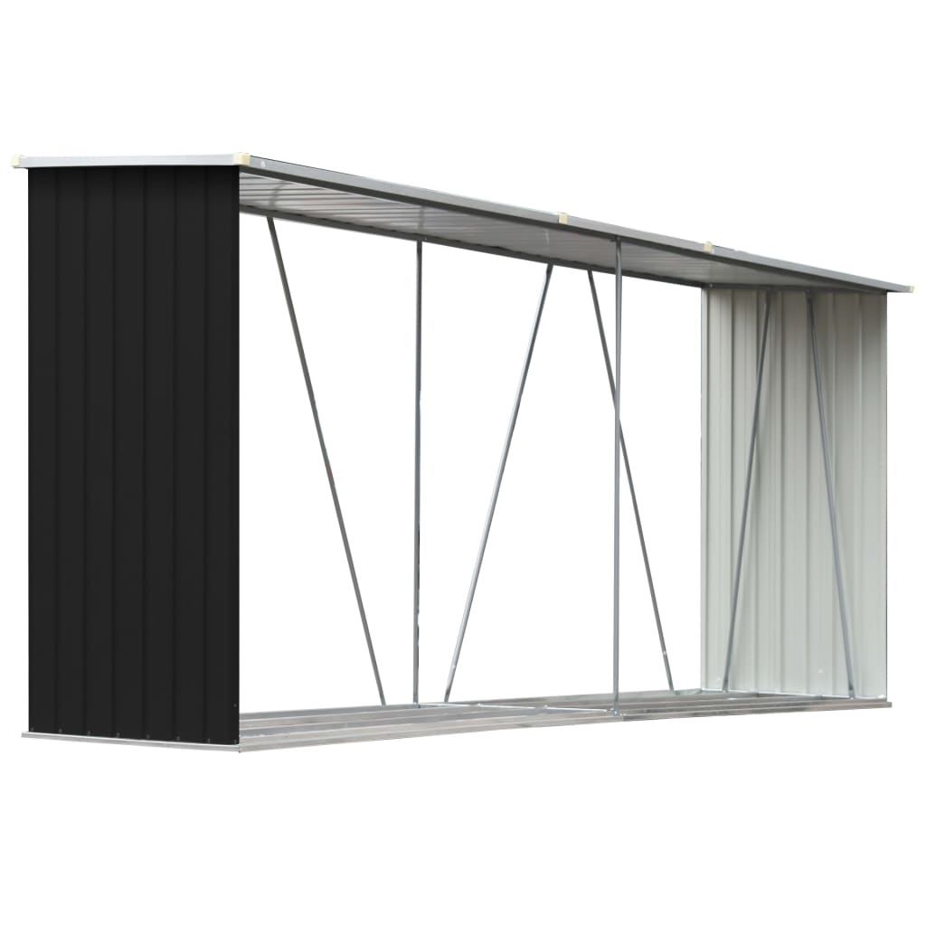 Brennholzlager Verzinkter Stahl 330x84x152 Cm Anthrazit Vidaxl