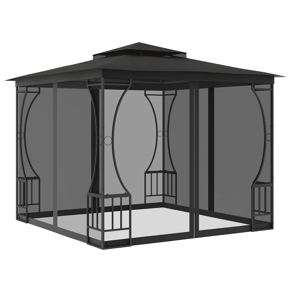 Pavillon Mit Netz 300x300x265 Cm Anthrazit - Vidaxl