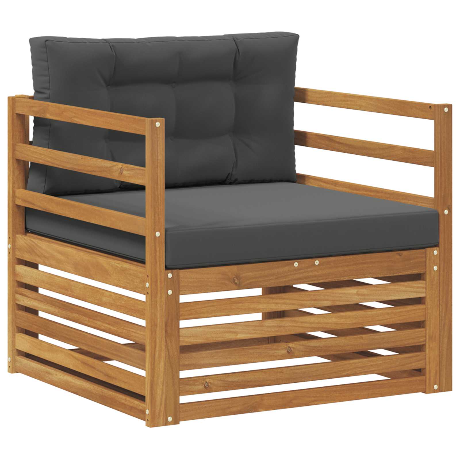 Vidaxl Outdoor Sofa Set Solid Acacia Wood And Polyester
