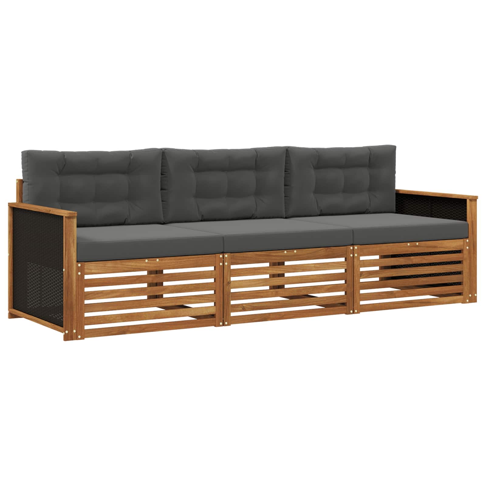 Vidaxl Outdoor Sofa Set 3 Pcs Natural And Anthracite Polyester