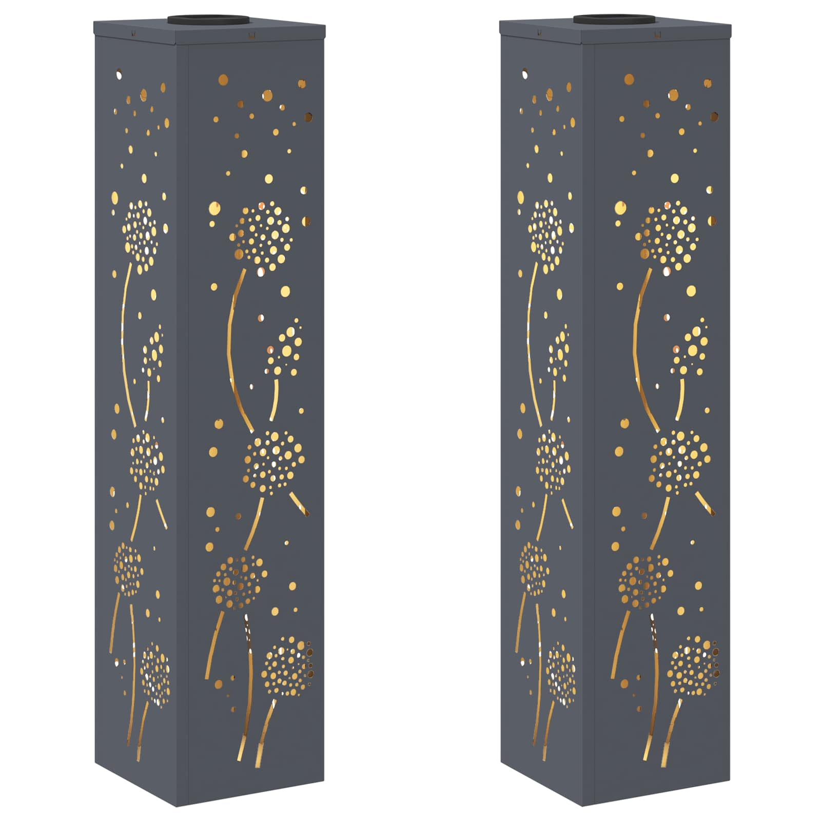 Solar Led Weg Licht 2 Stk. Warmes Weiß 18 X 18 X 80 Cm Vidaxl