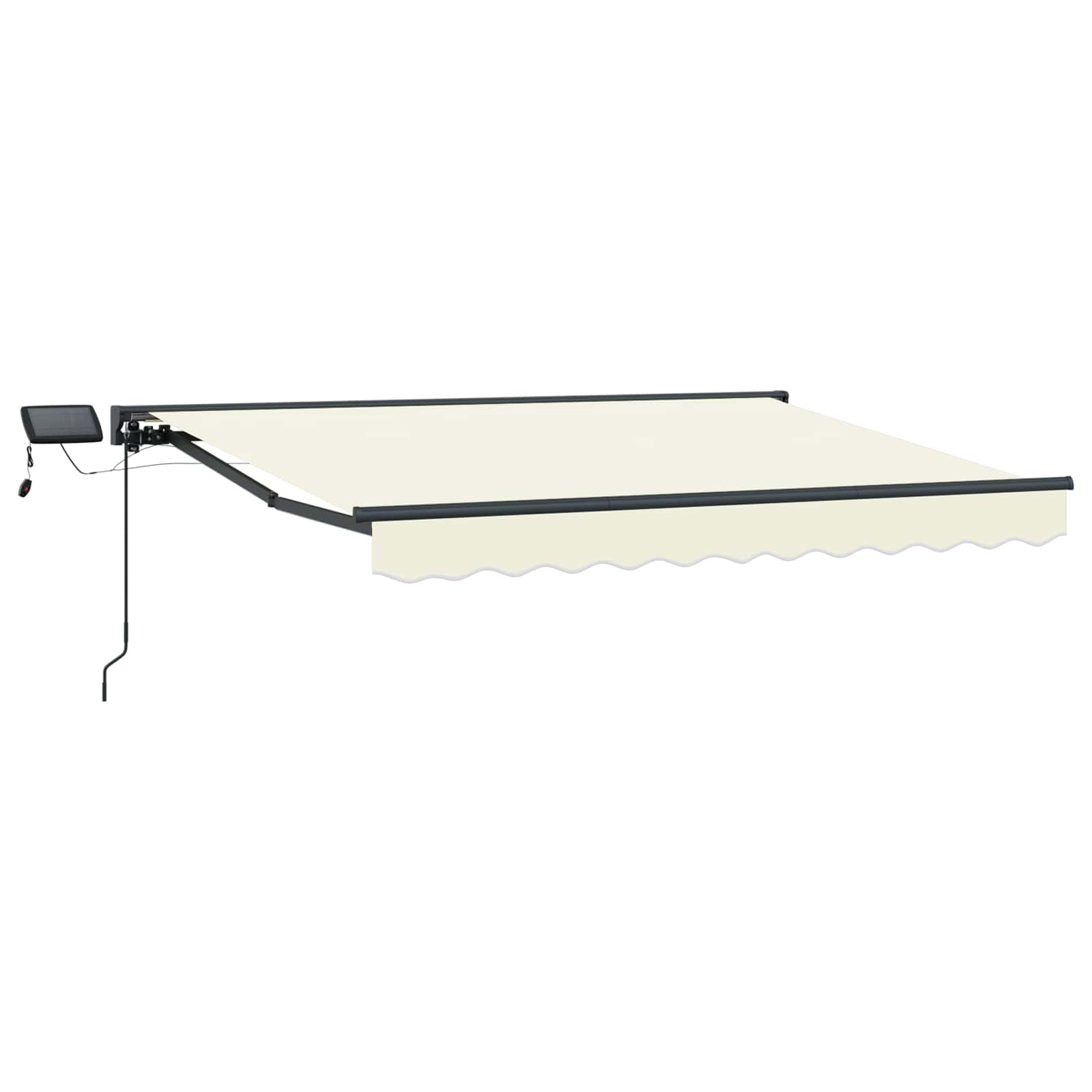 Vidaxl Manual Awning Frame With Leds Cream And Anthracite 3.5 X 2 M