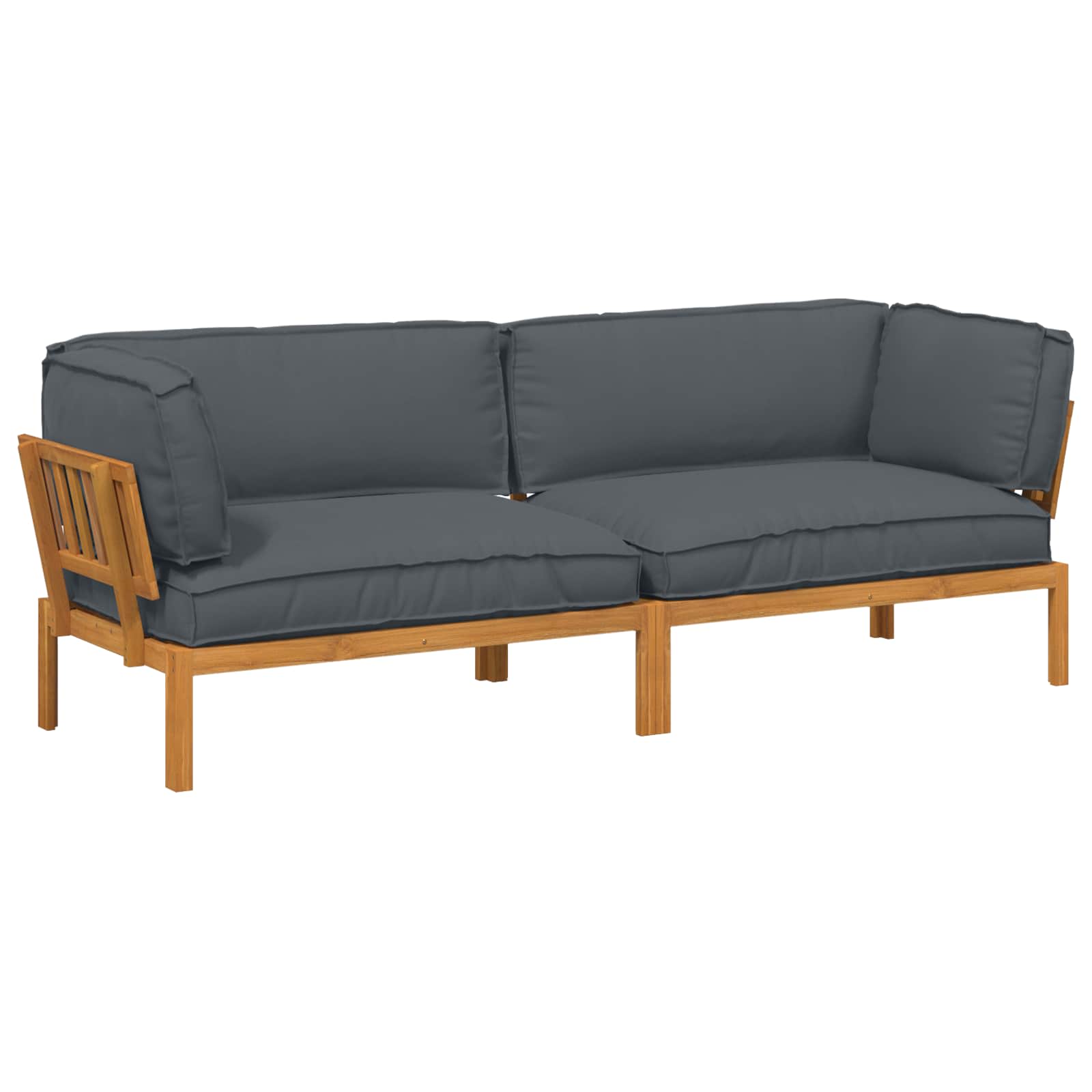 Sofa Set 2 Stk. Anthrazit Massivholz Akazie Vidaxl