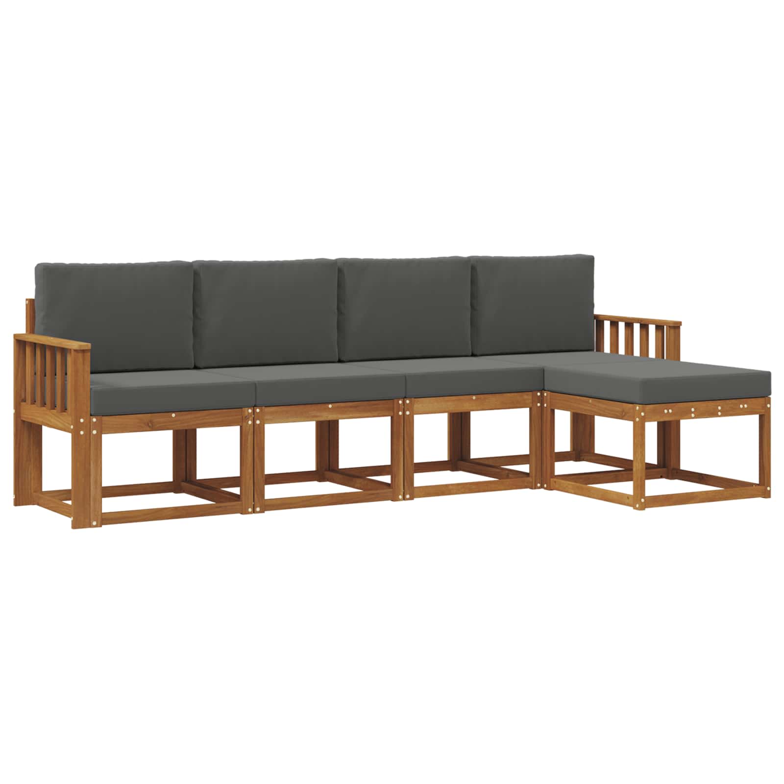 Vidaxl Outdoor Sofa Set 5 Pcs Natural And Anthracite