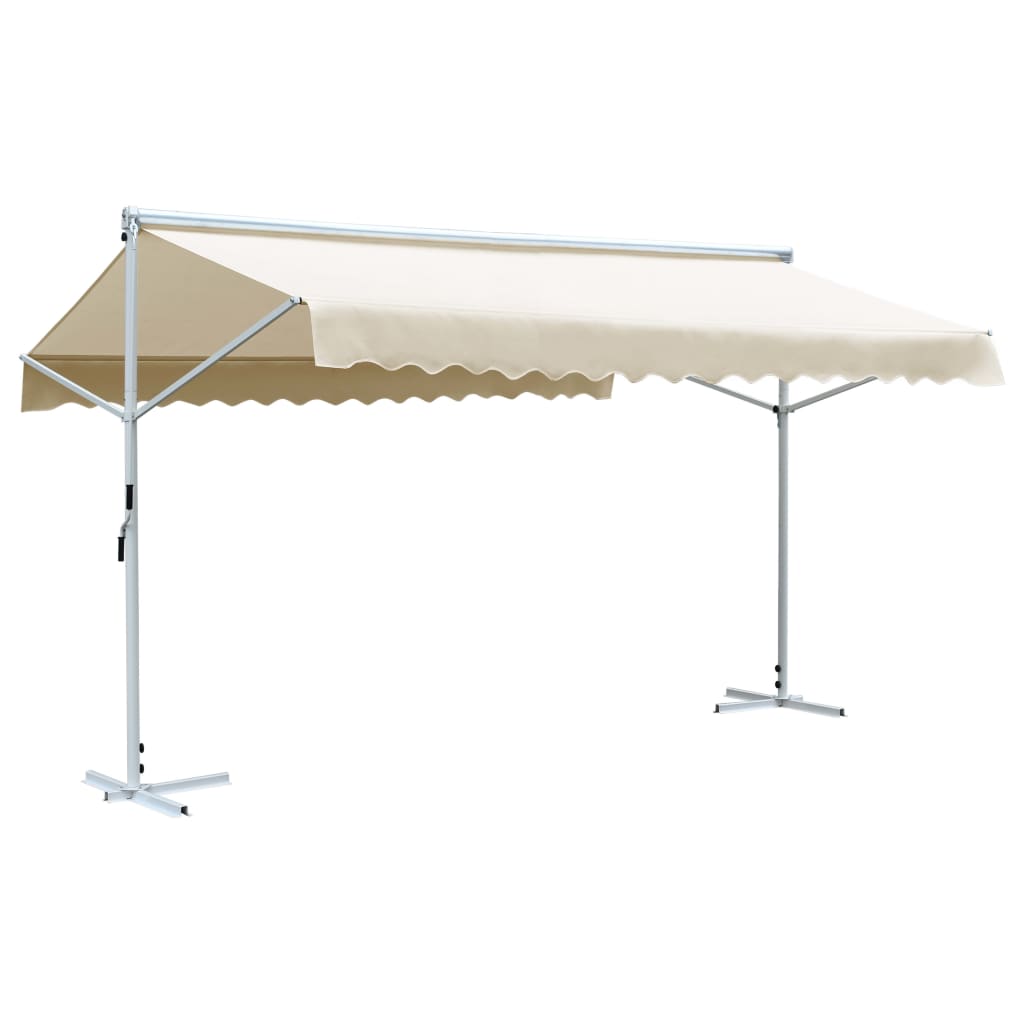 Freistehende Markise 500x300 Cm Creme Vidaxl