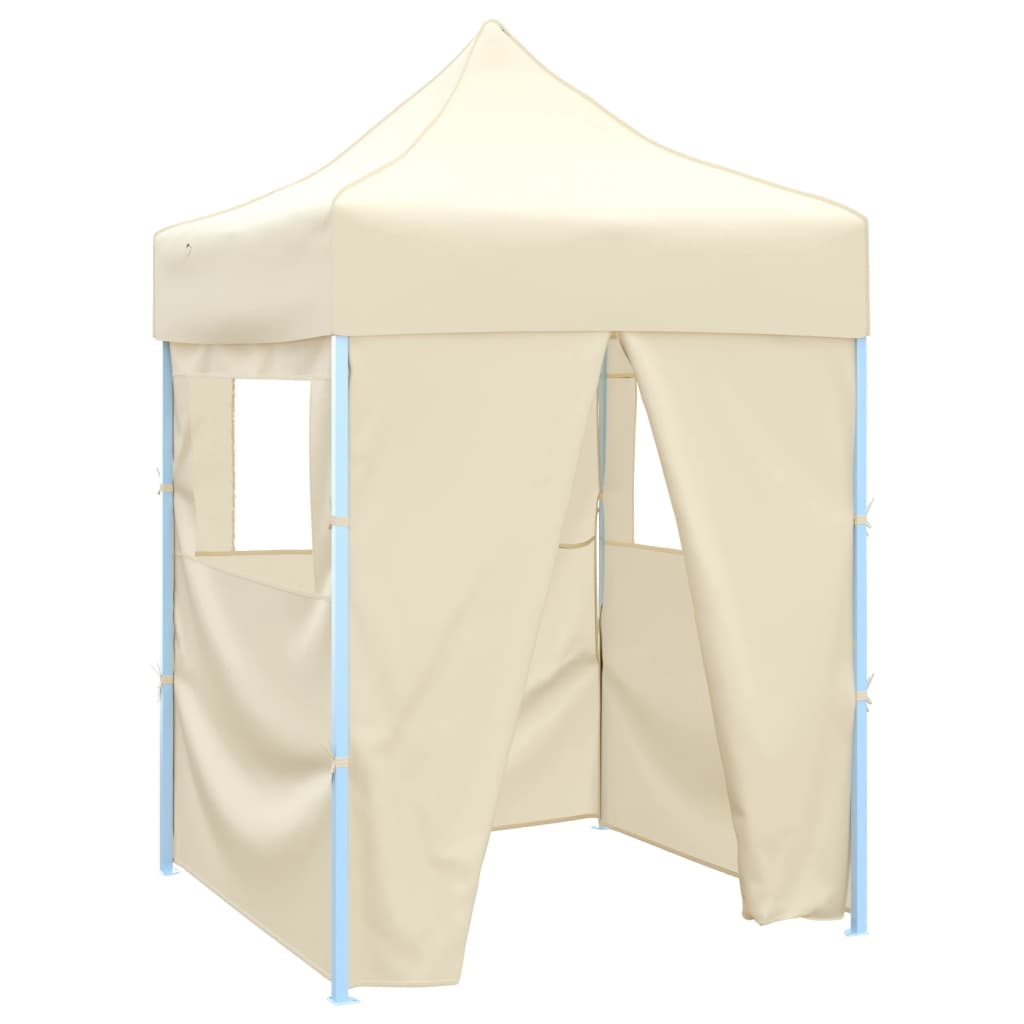 Vidaxl - Profi-partyzelt Faltbar Mit 4 Seitenwänden 2×2m Stahl Creme