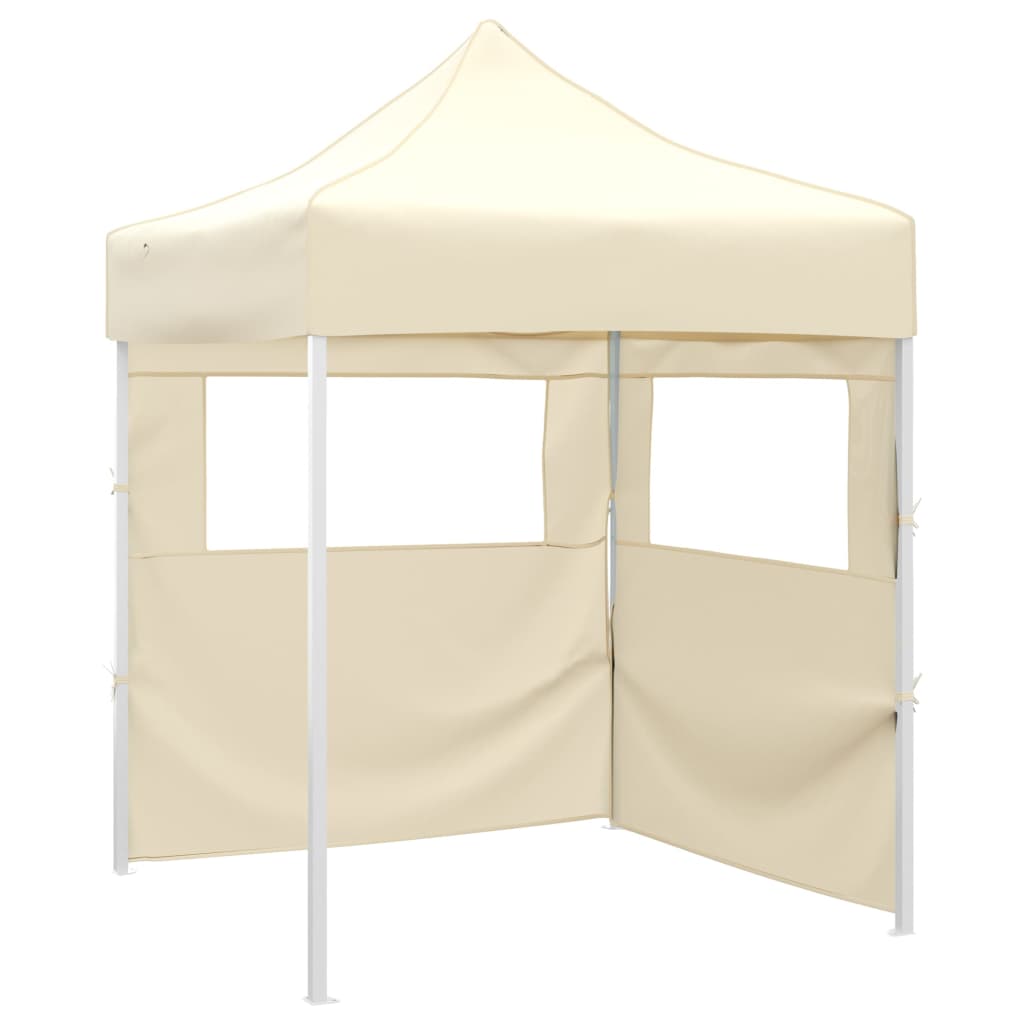 Vidaxl - Profi-partyzelt Faltbar Mit 2 Seitenwänden 2×2m Stahl Creme