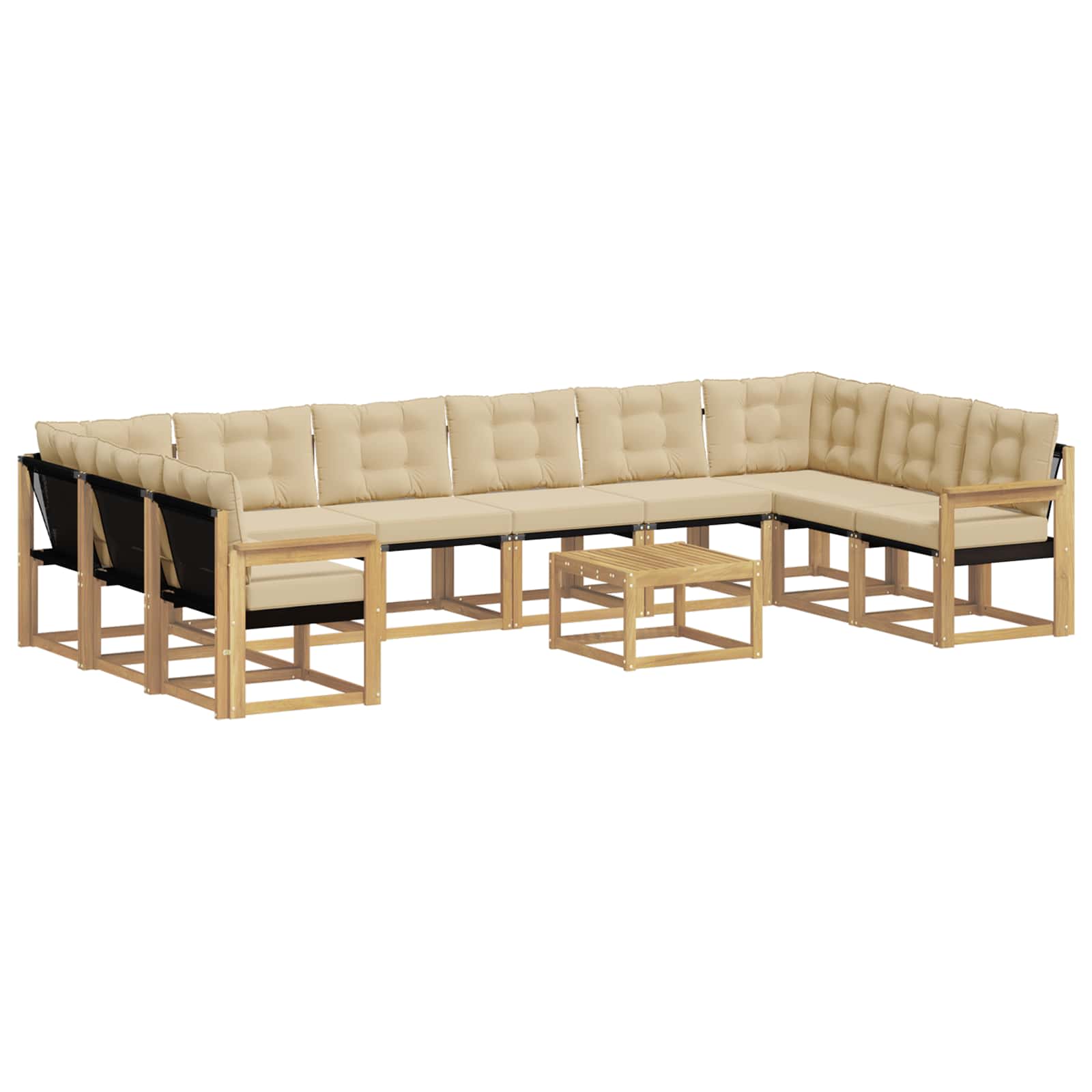 Outdoor-sofagarnitur 11 Stk. Weiß Und Beige Vidaxl