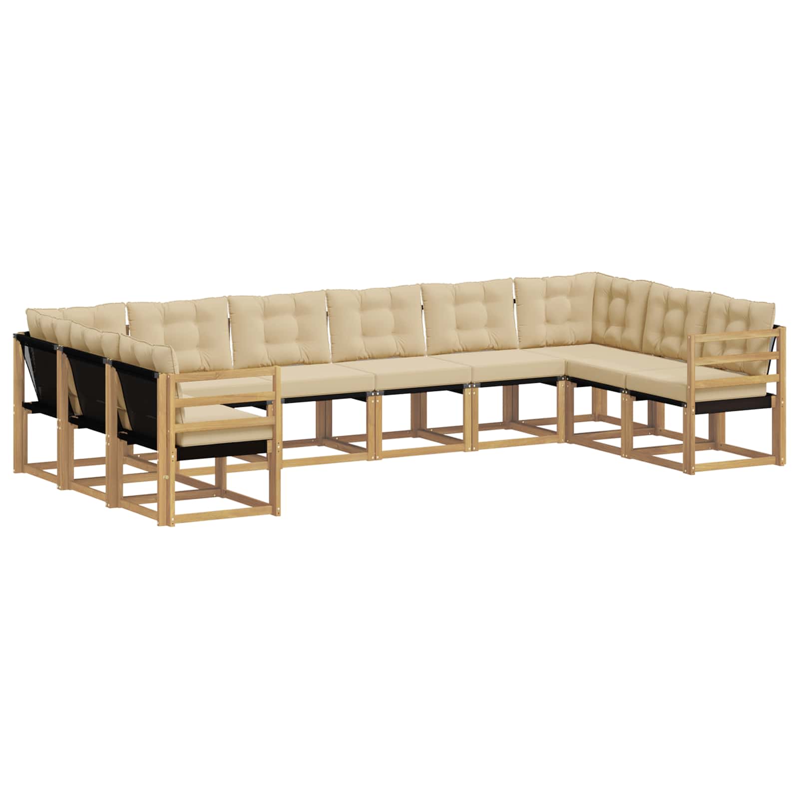 Outdoor-sofagarnitur 10 Stk. Weiß Und Beige Vidaxl