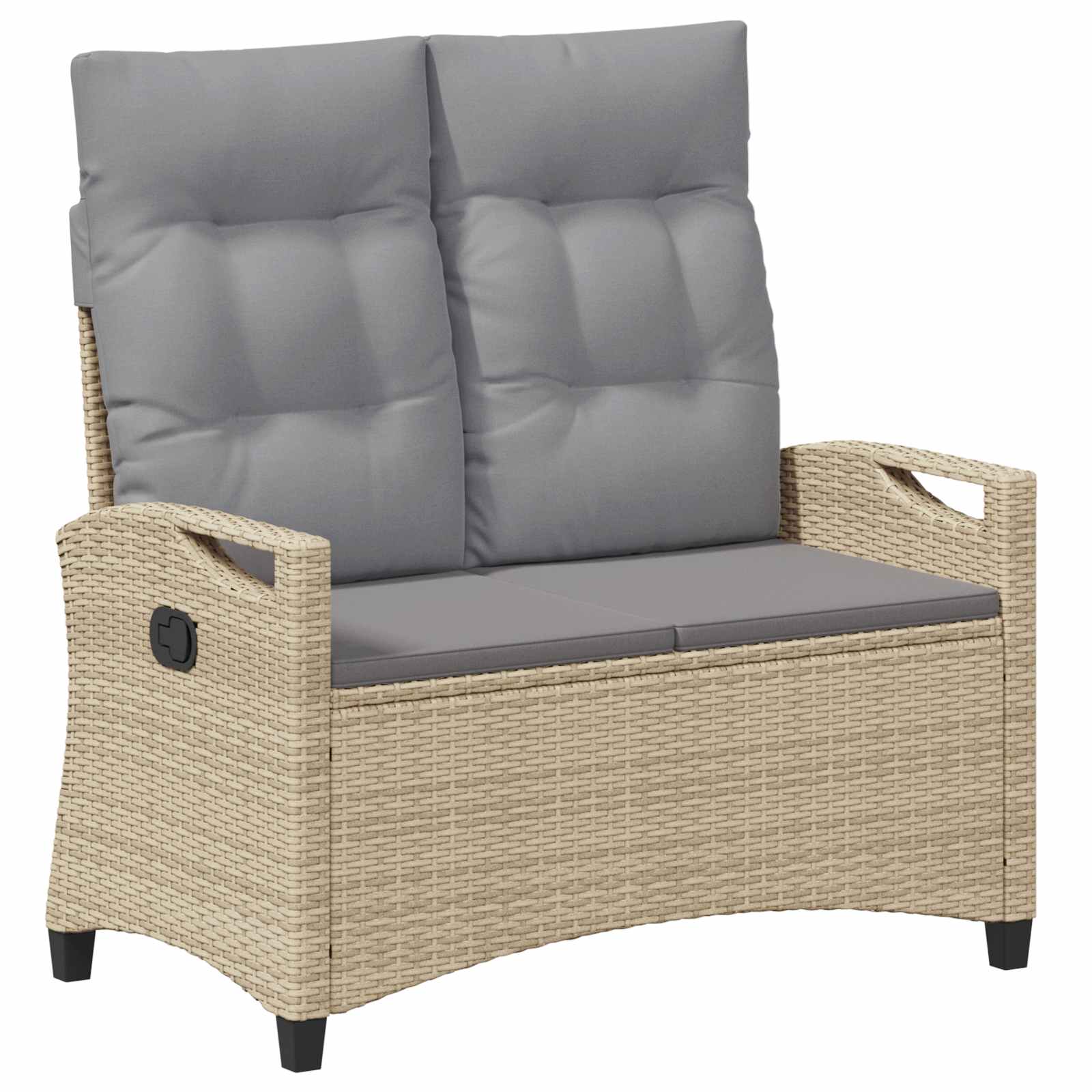 Vidaxl Garden Bench With Pillow Beige And Light Grey 105 X 60 X 112 Cm