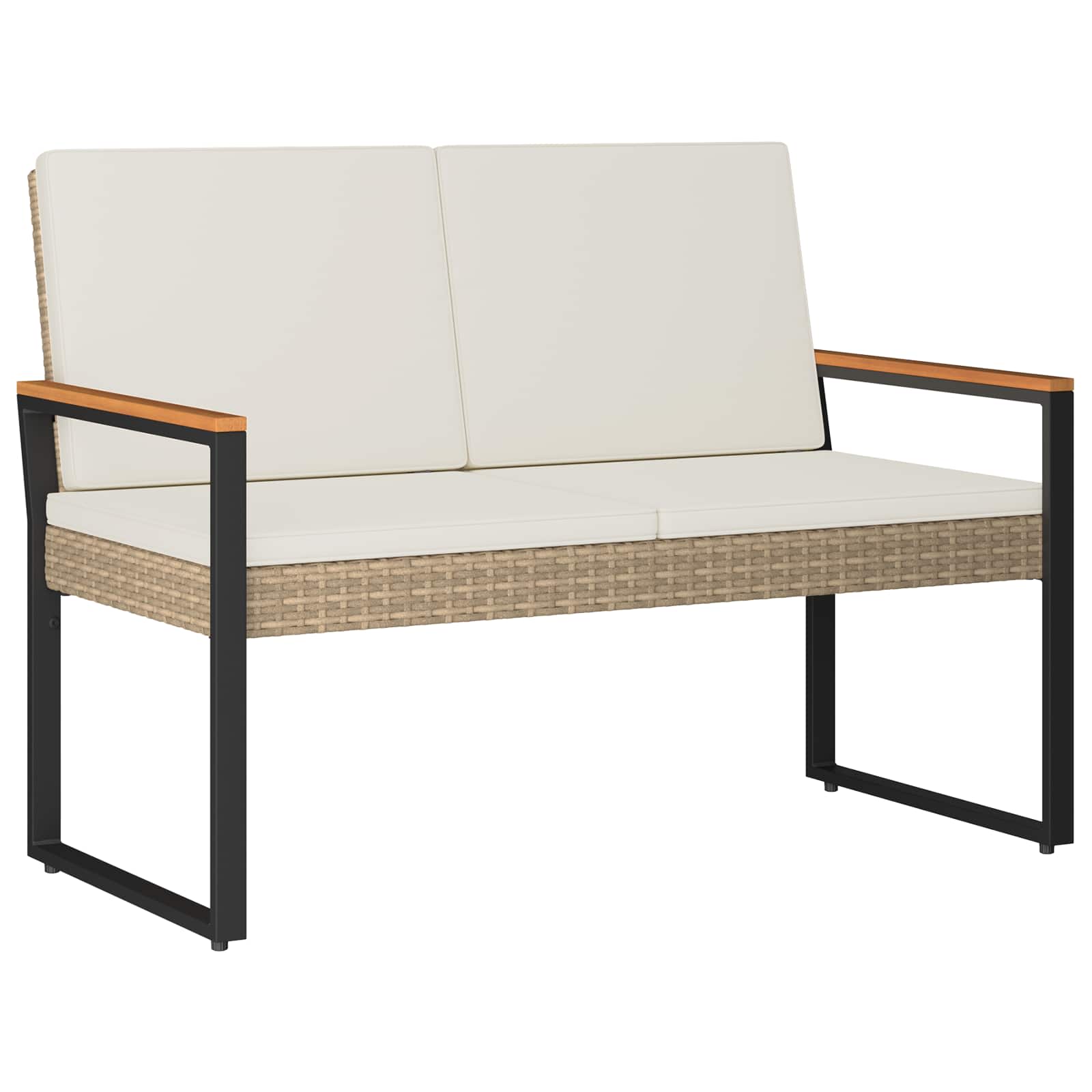 Vidaxl Outdoor Bench 2 -seater 107 X 61 X 80 Cm Poly Rattan