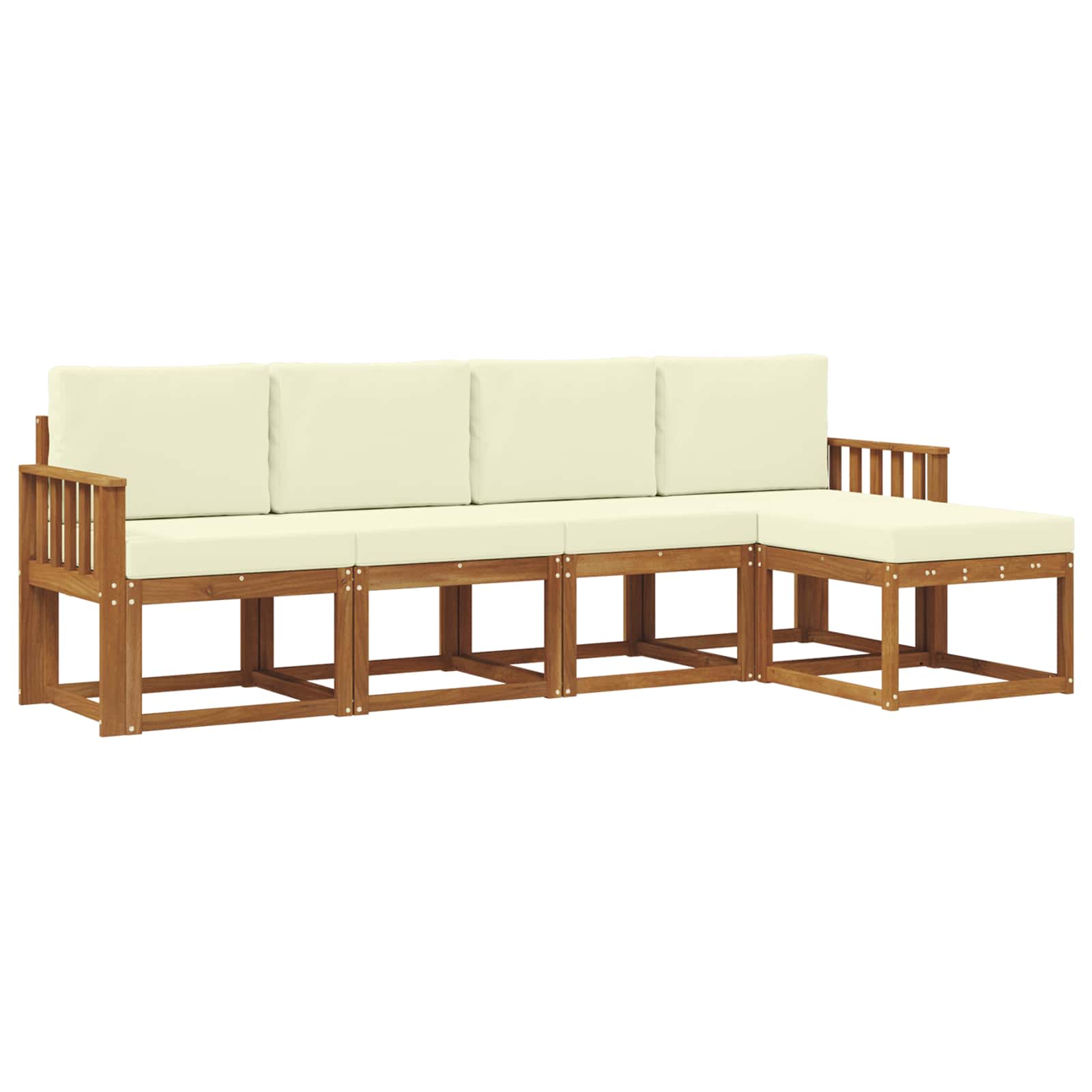 Vidaxl Outdoor Sofa Set 5 Pcs Natural And Cream