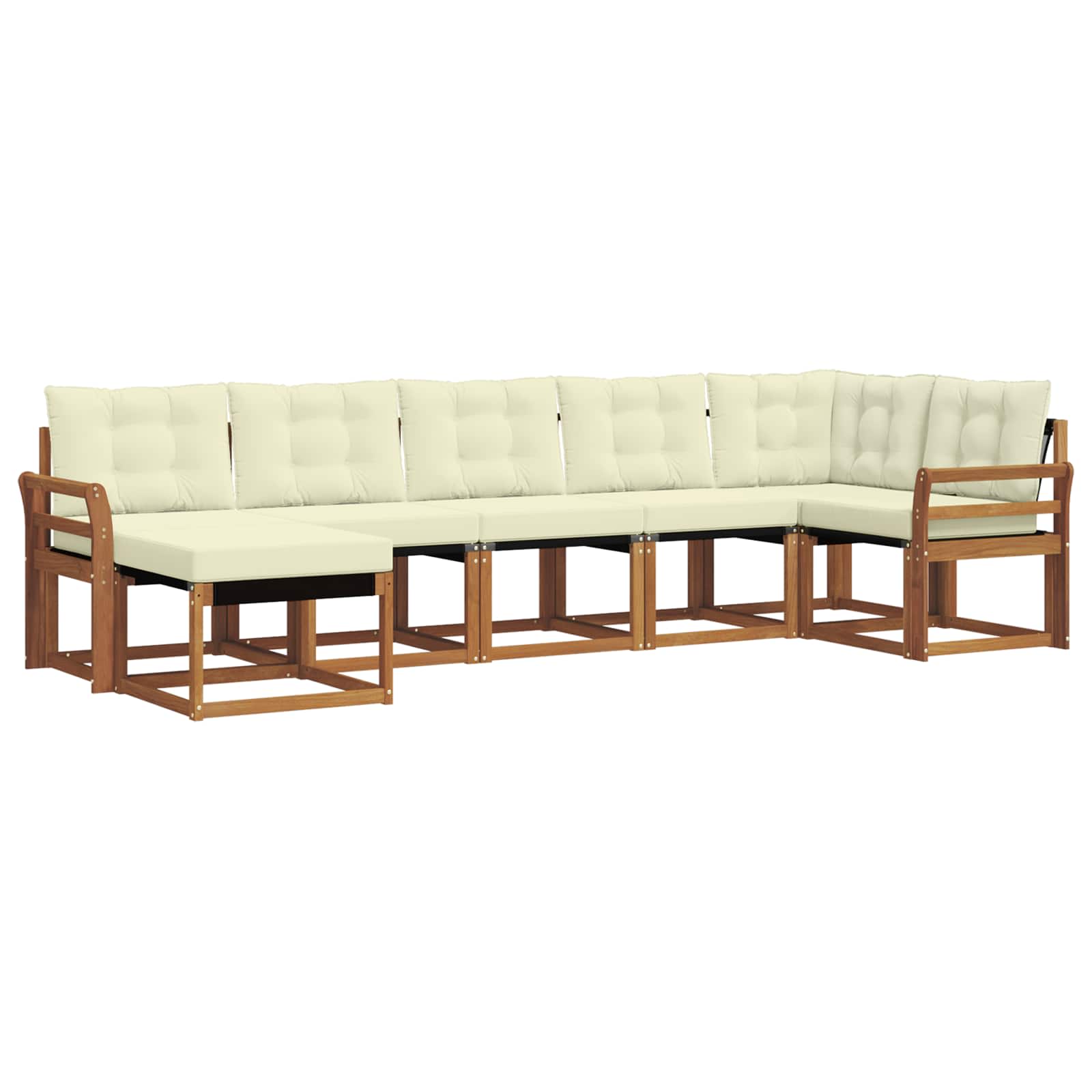 Vidaxl Outdoor Sofa Set 7 Pcs Natural And Cream