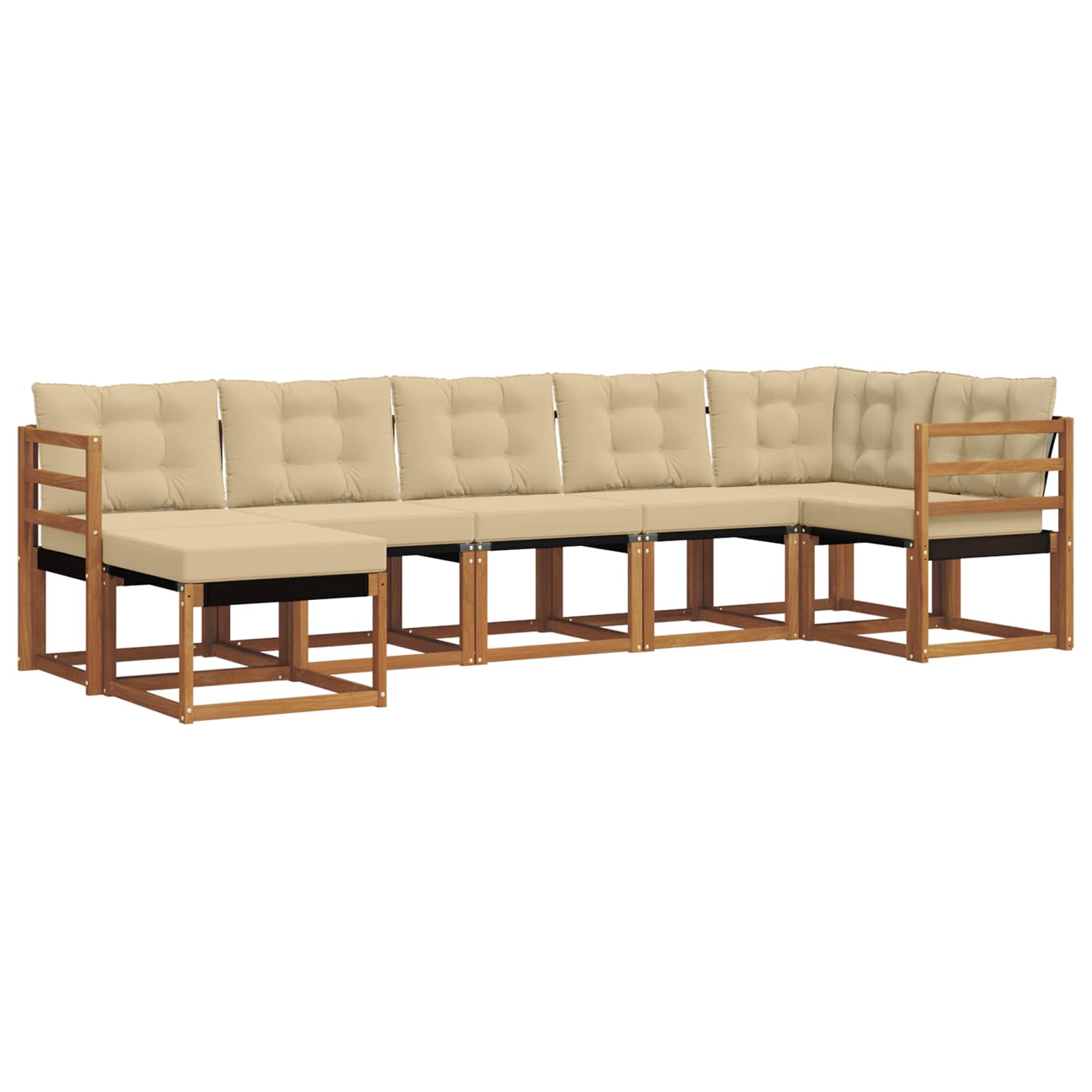 Vidaxl Outdoor Sofa Set 7 Pcs Natural And Beige