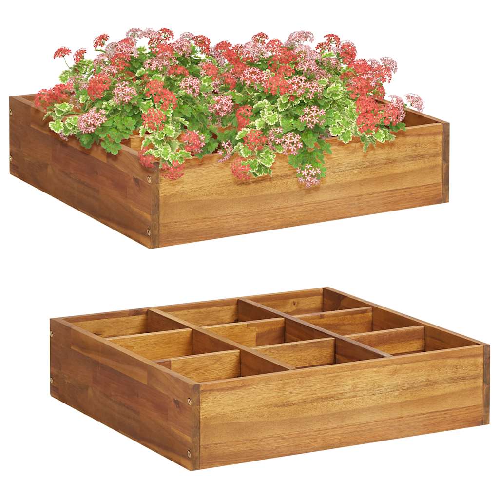 Garten-hochbeet Für Kräuter Massivholz Akazie 60 X 60 X 15 Cm Vidaxl