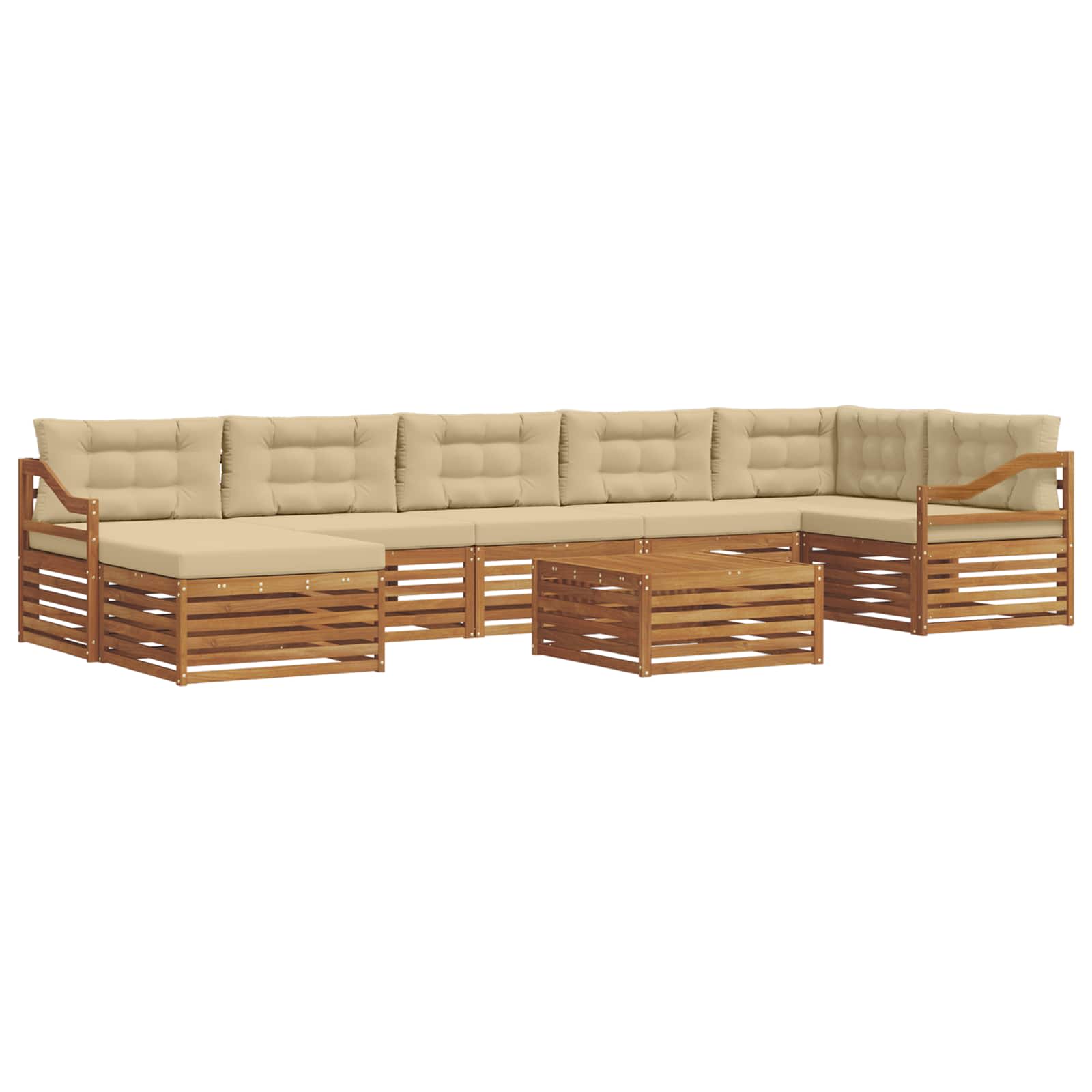 Outdoor-sofagarnitur 8 Stk. Natur Und Beige Vidaxl