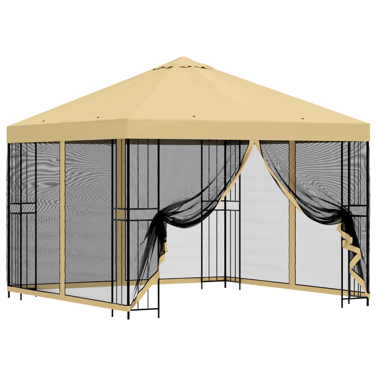 Vidaxl Garden Gazebo With Sidewalls 3 X 3 M Cream Polyester And Steel