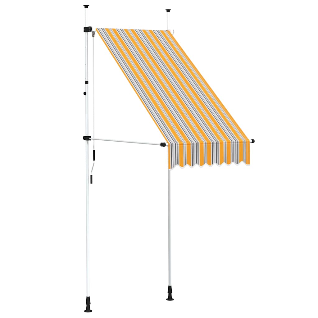 Vidaxl - Einziehbare Markise Handbetrieben 100 Cm Gelb Blau Gestreift