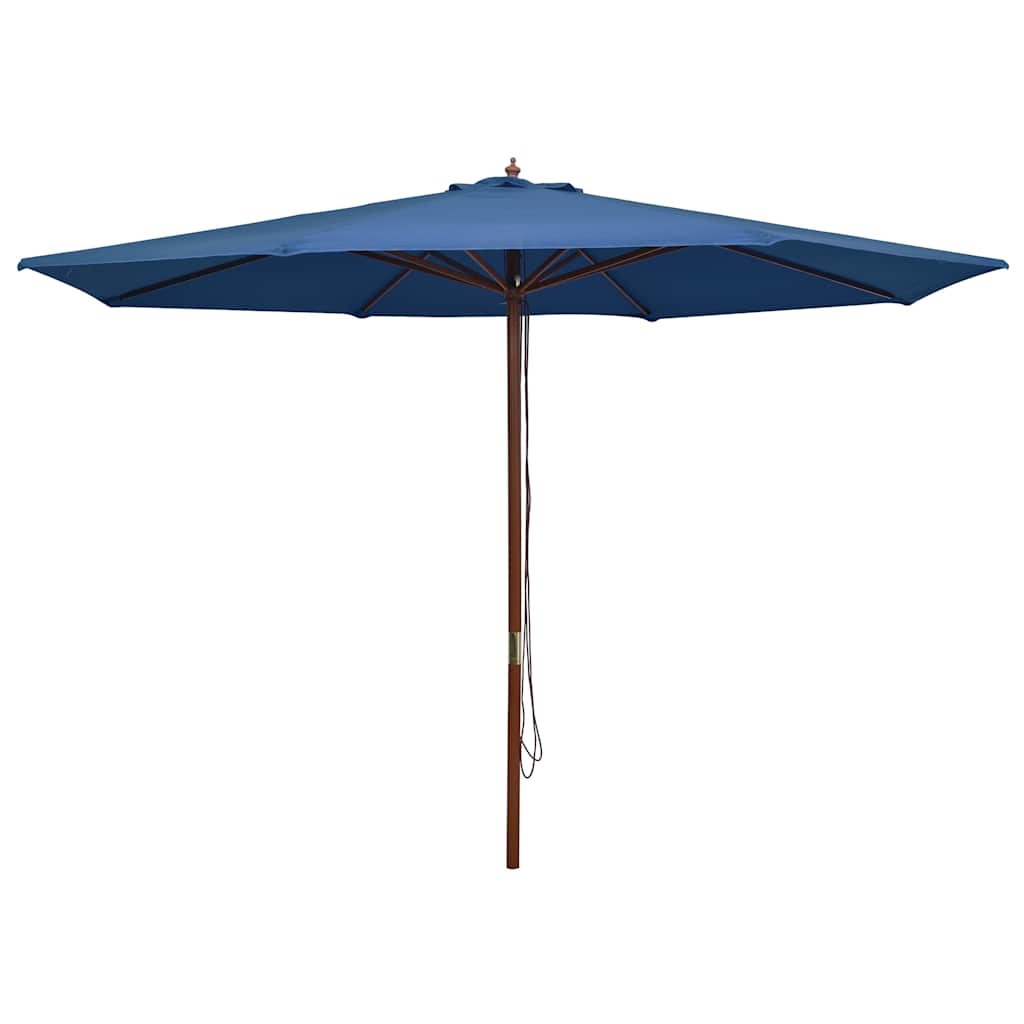 Sonnenschirm Mit Holzmast 350 Cm Blau Vidaxl