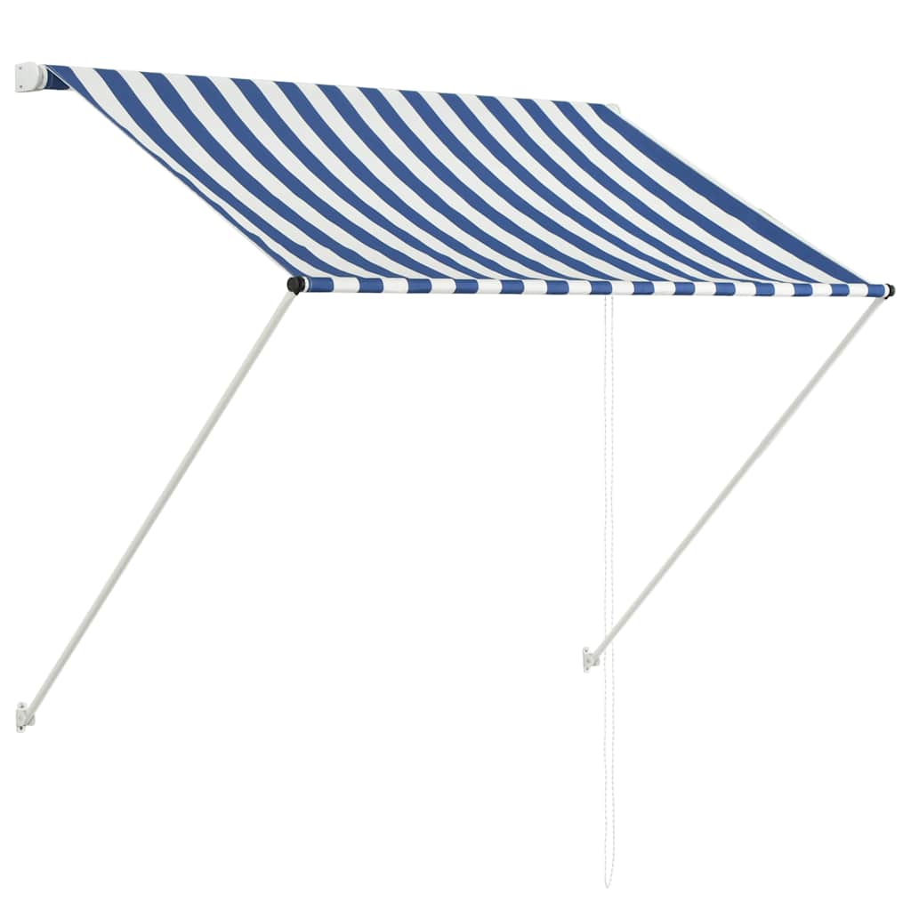 Einziehbare Markise 100×150 Cm Blau Und Weiß Vidaxl