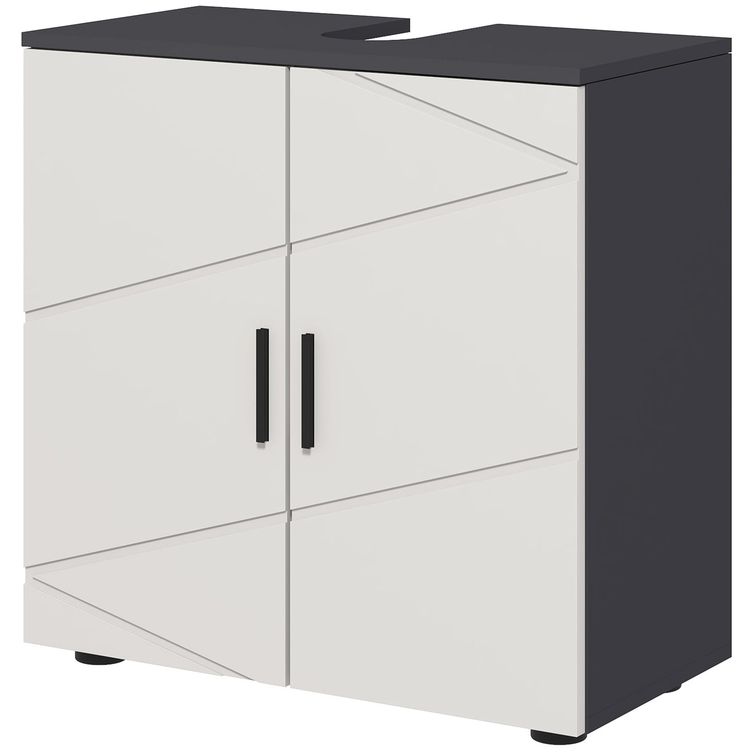 Gray Bathroom Base, Adjustable Shelf, Anti-tip, 60x30x60 Cm