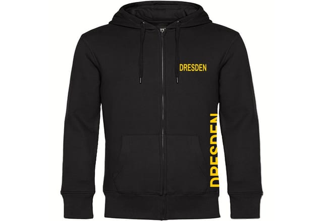 multifanshop Kapuzensweatjacke Dresden - Brust & Seite - Sweat