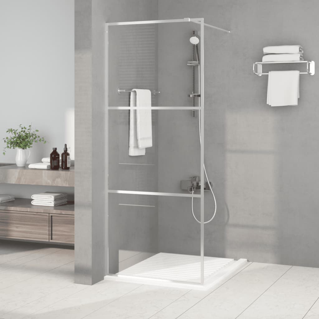 Duschwand Für Begehbare Dusche Silbern 80x195 Cm Esg-klarglas