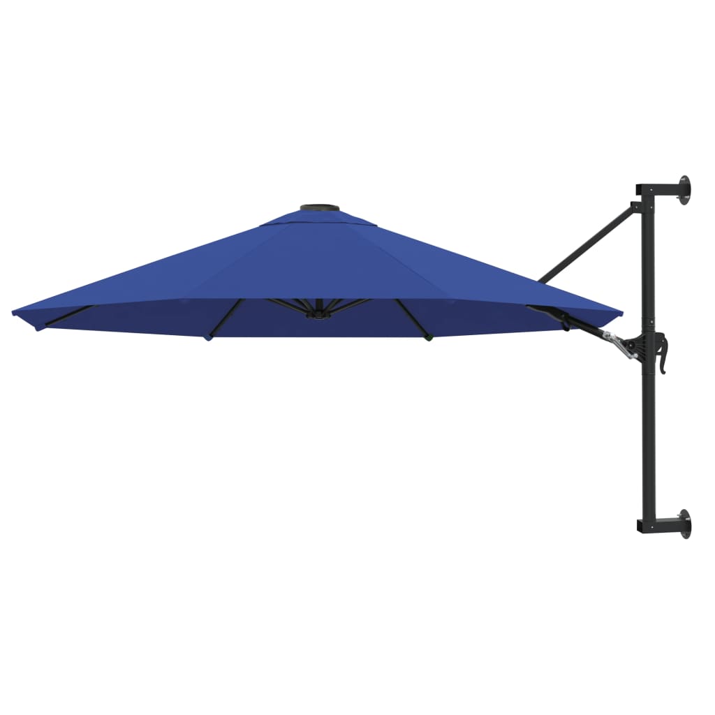 Vidaxl - Sonnenschirm Zur Wandmontage Mit Metall-mast 300 Cm Blau