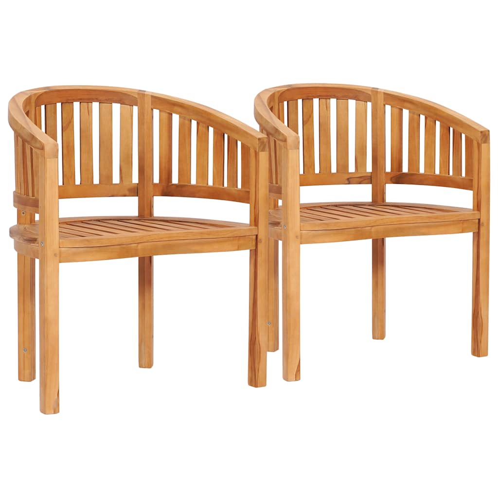 Bananenstühle 2 Stk. Massivholz Teak Vidaxl