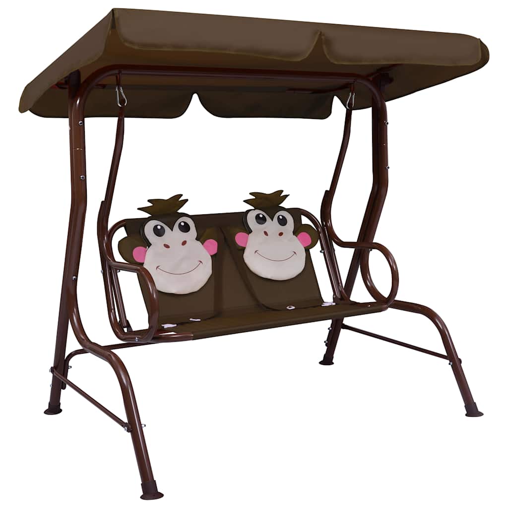 Vidaxl - Kinder-hollywoodschaukel Braun 115×75×110 Cm Stoff