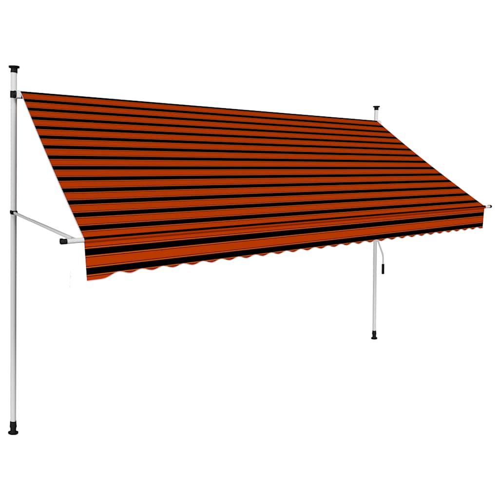 Vidaxl - Einziehbare Markise Handbetrieben 300 Cm Orange Und Braun
