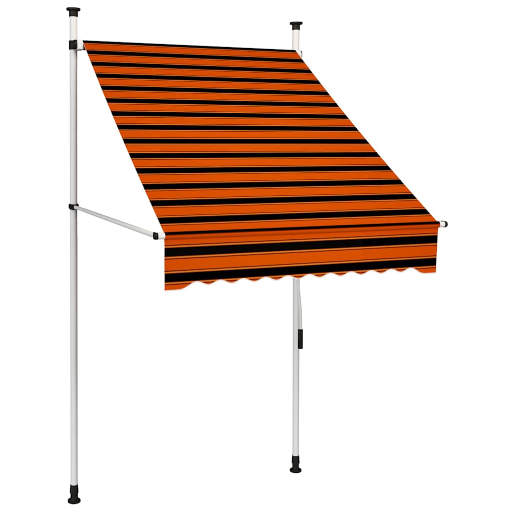 Einziehbare Markise Handbetrieben 100 Cm Orange Und Braun Vidaxl