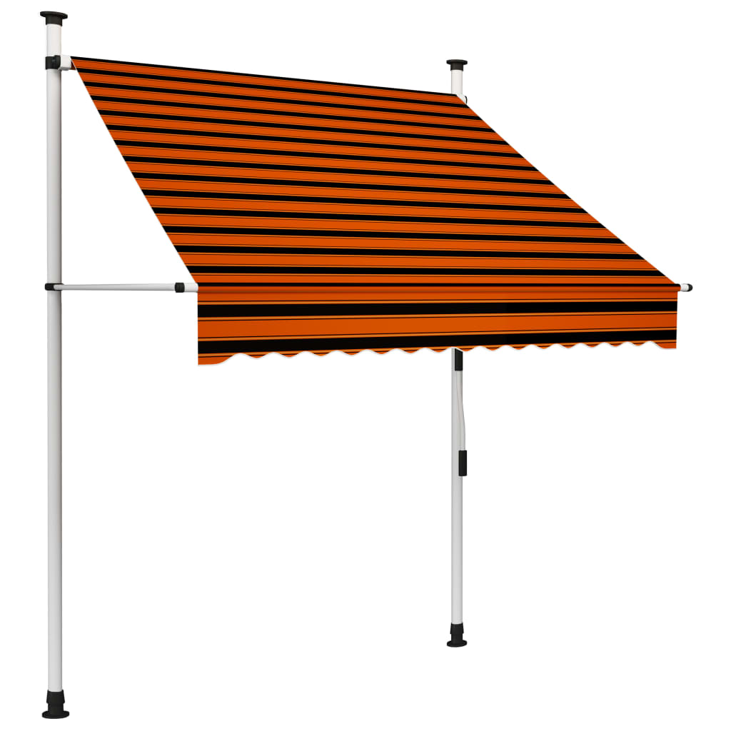 Vidaxl - Einziehbare Markise Handbetrieben 150 Cm Orange Und Braun
