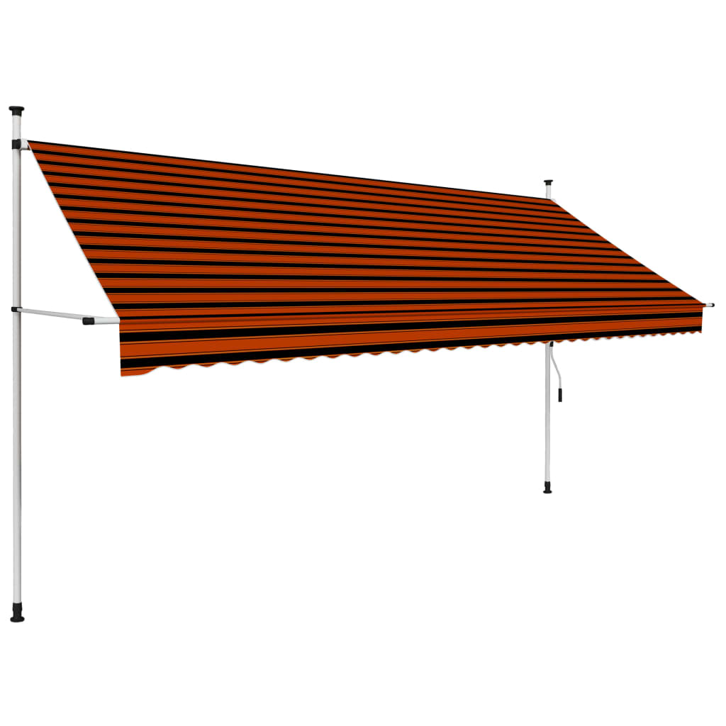 Vidaxl - Einziehbare Markise Handbetrieben 350 Cm Orange Und Braun