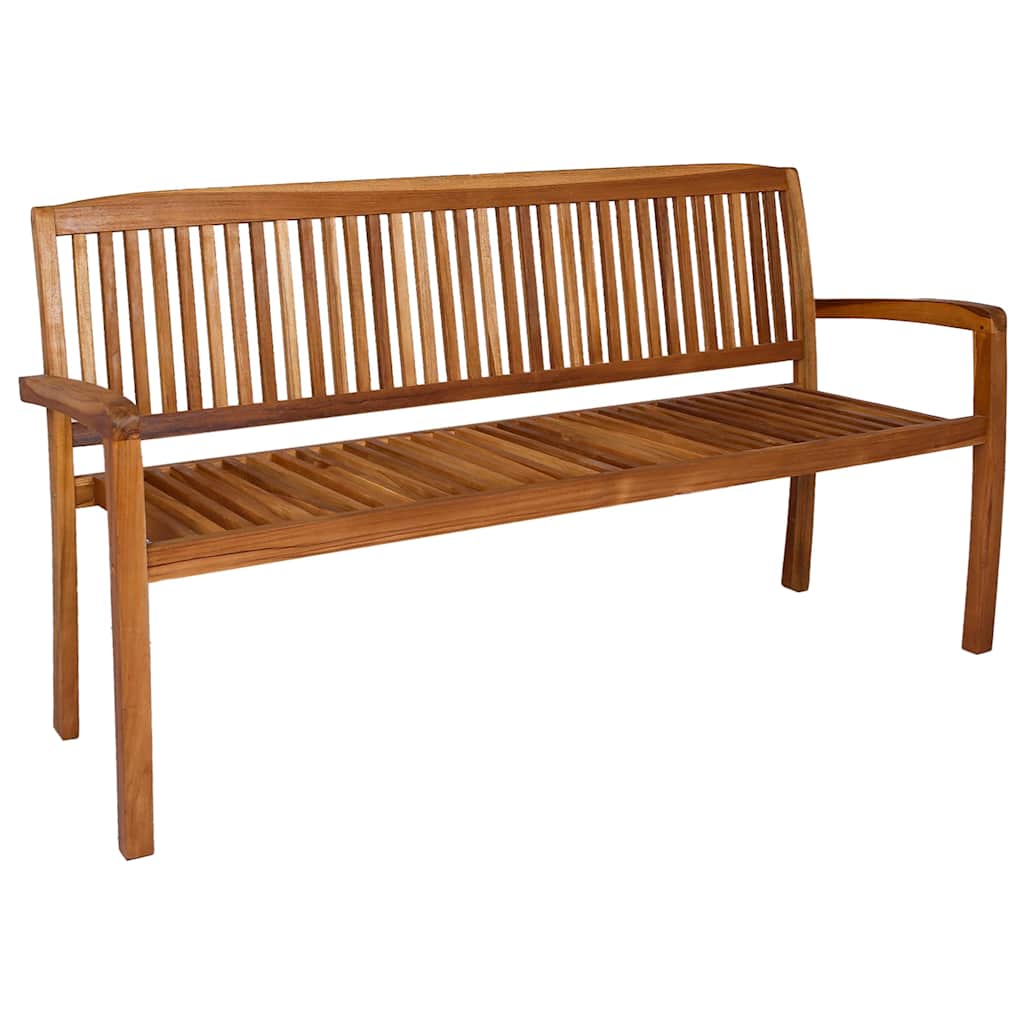 Vidaxl - Gartenbank 3-sitzer Stapelbar 159 Cm Massivholz Teak