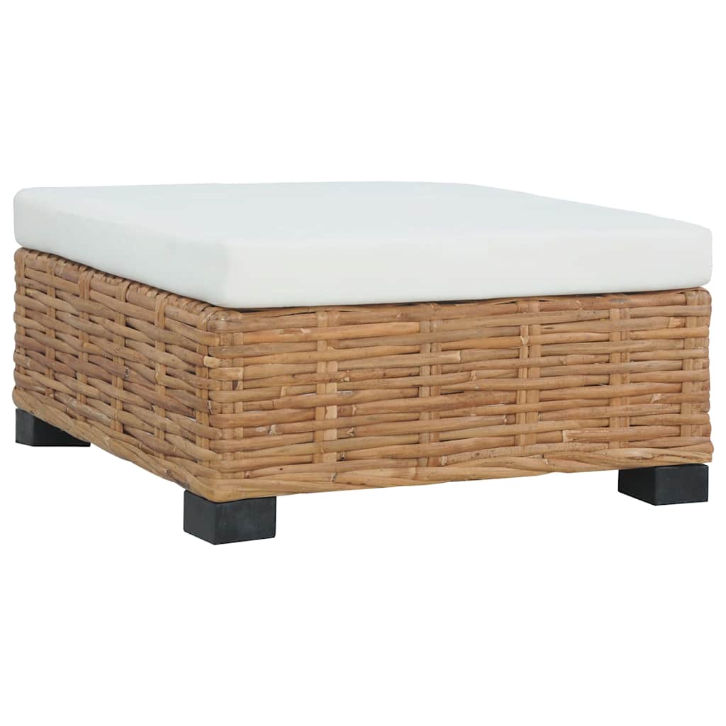 Fußhocker Mit Kissen Natürliches Rattan - Vidaxl