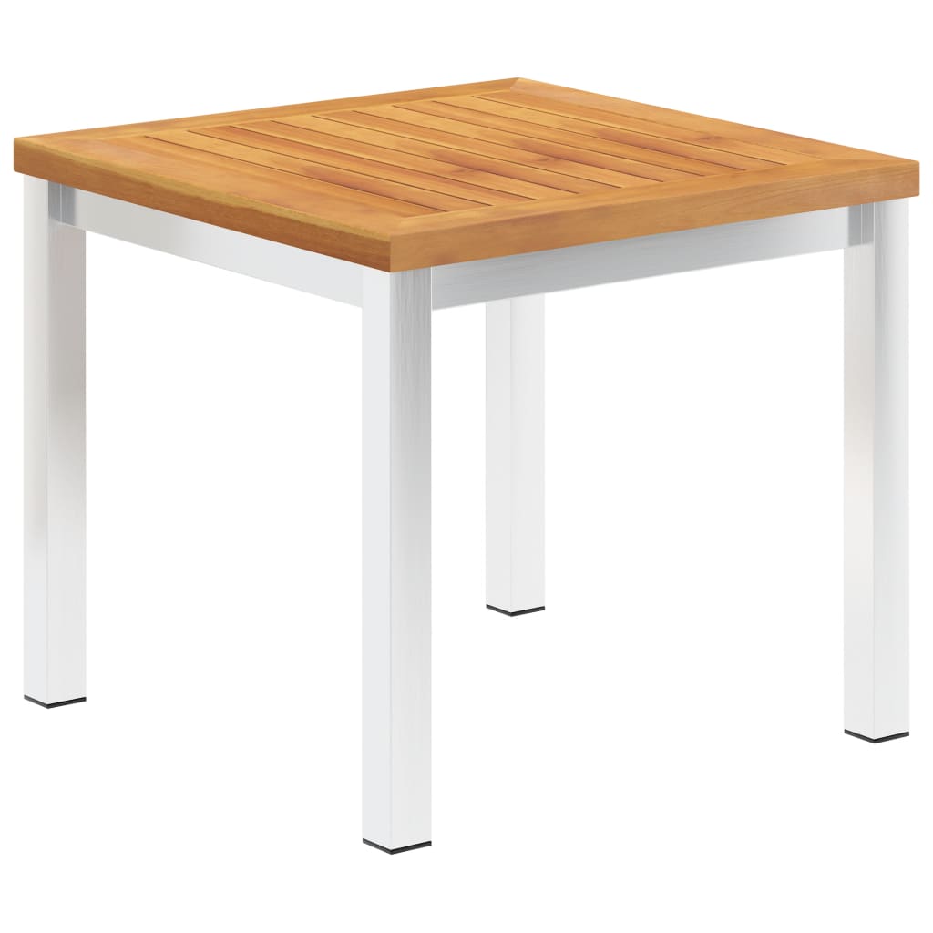 Garten-beistelltisch 45x45x38 Cm Massivholz Akazie & Edelstahl - Vidaxl