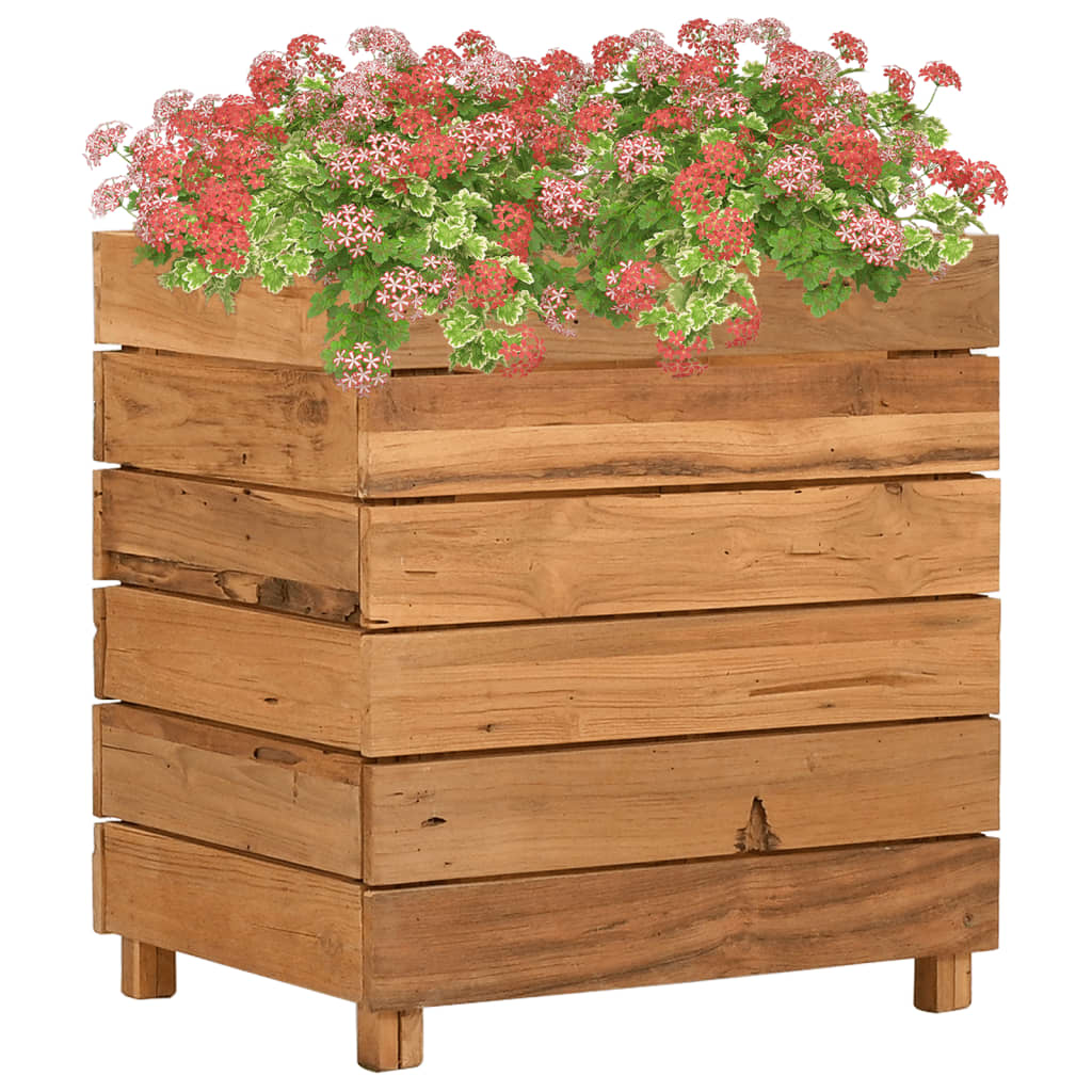 Hochbeet 50x40x55 Cm Teak Altholz Und Stahl - Vidaxl