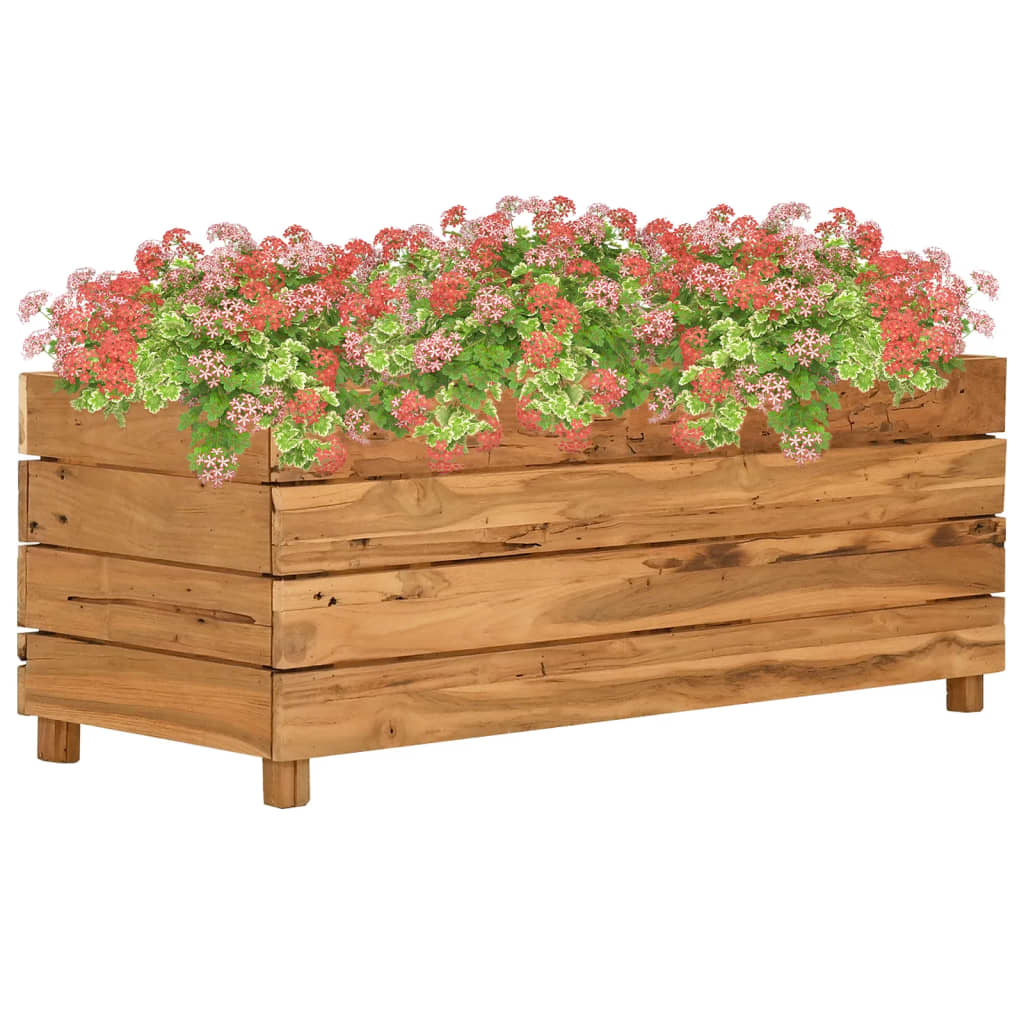 Hochbeet 100x40x38 Cm Teak Altholz Und Stahl Vidaxl